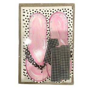 Printer Friendly Flip Flop Cards with Ribbon Embellishments. 8 Count